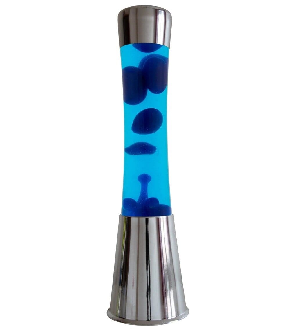 Lava Lamp - Chrome & Blue
