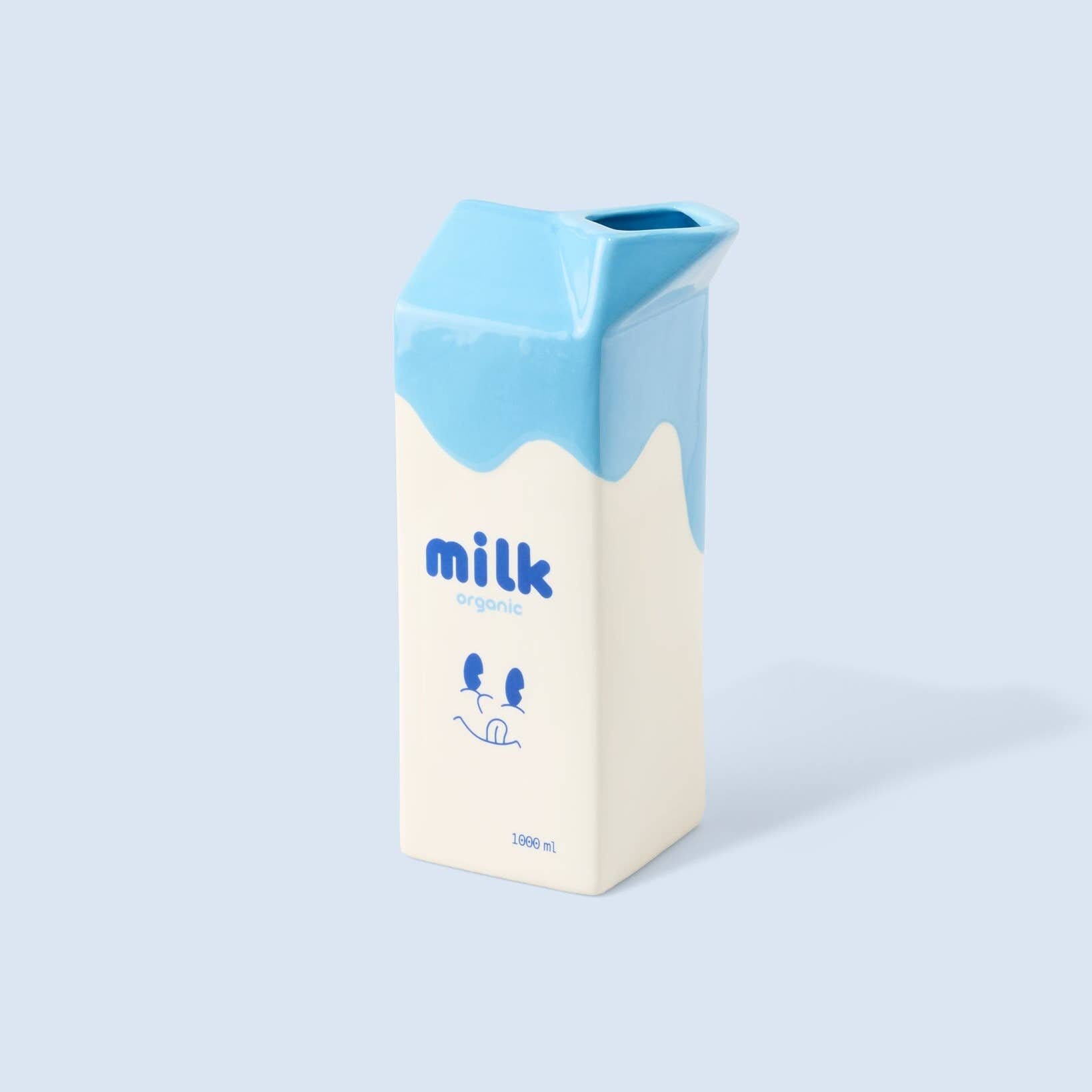 Mjölkpaketsvas i keramik