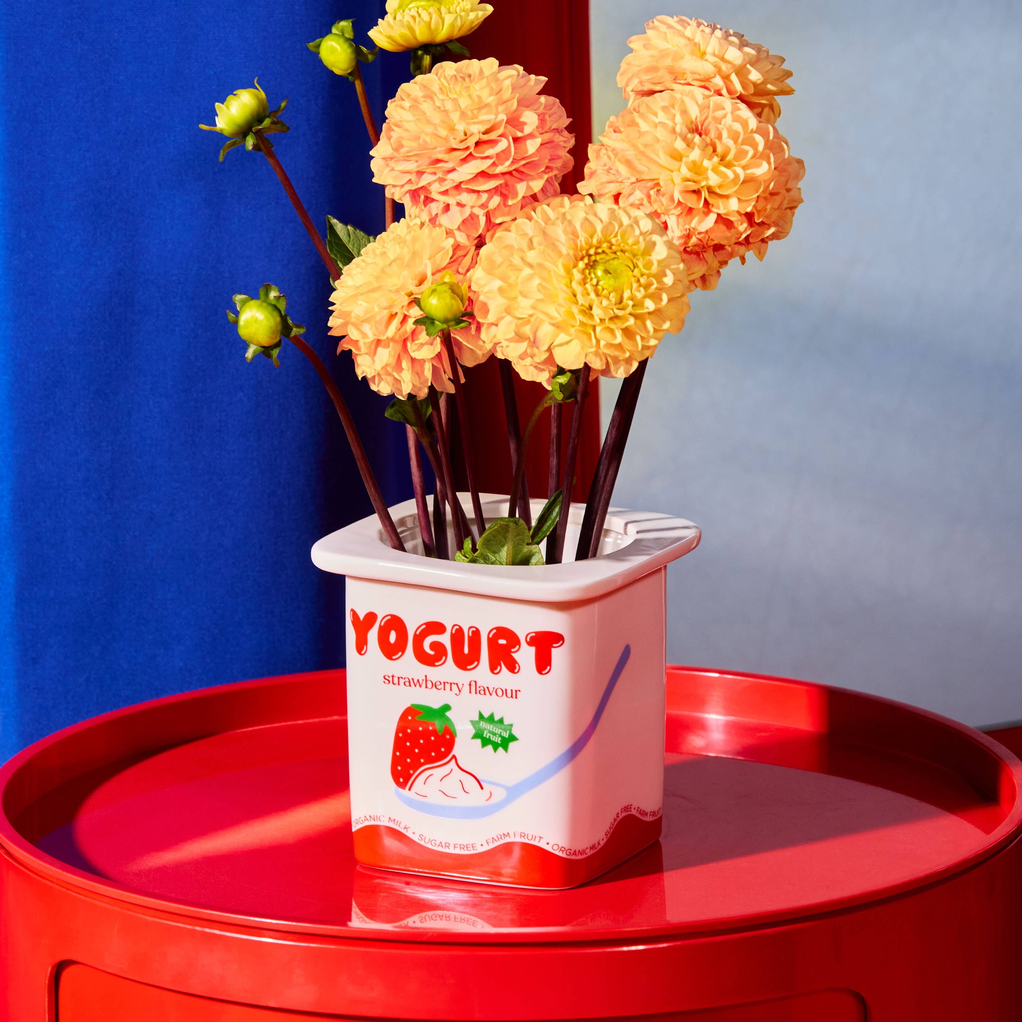 Jordgubbsyoghurt-vas/kruka
