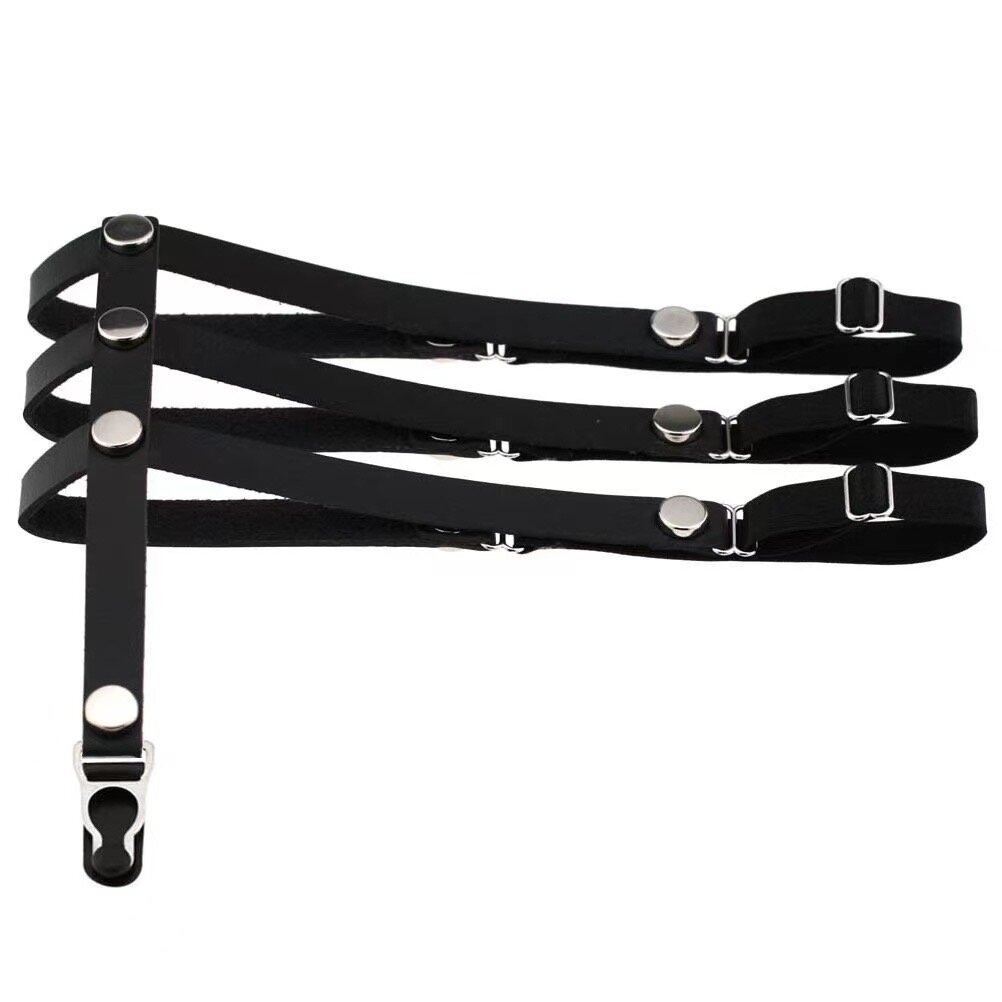 Svart trippel leg garter