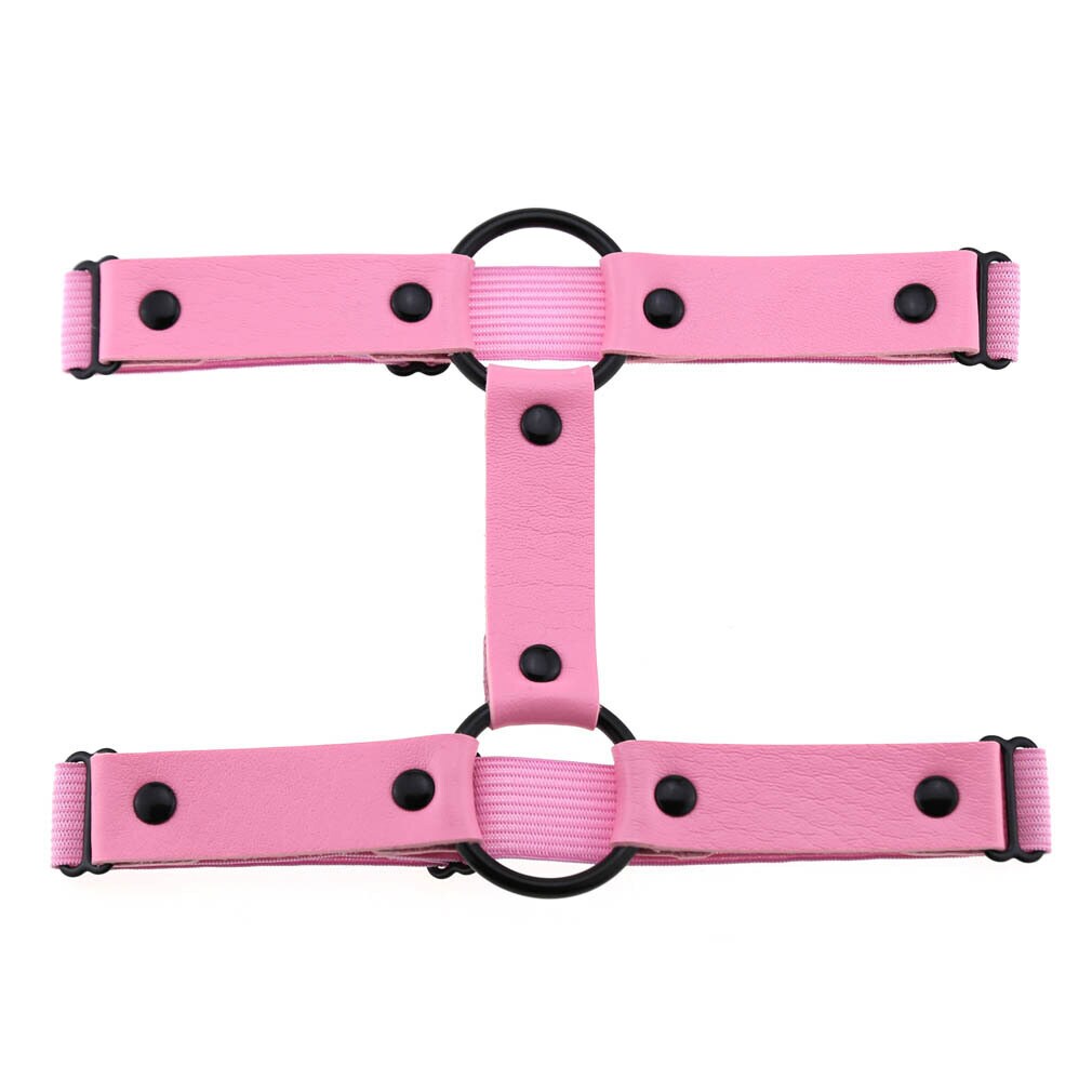 Rosa-svart dubbel leg garter