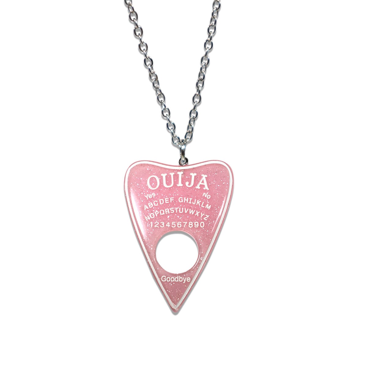 Halsband - Rosa glittrig stor ouija-pekare