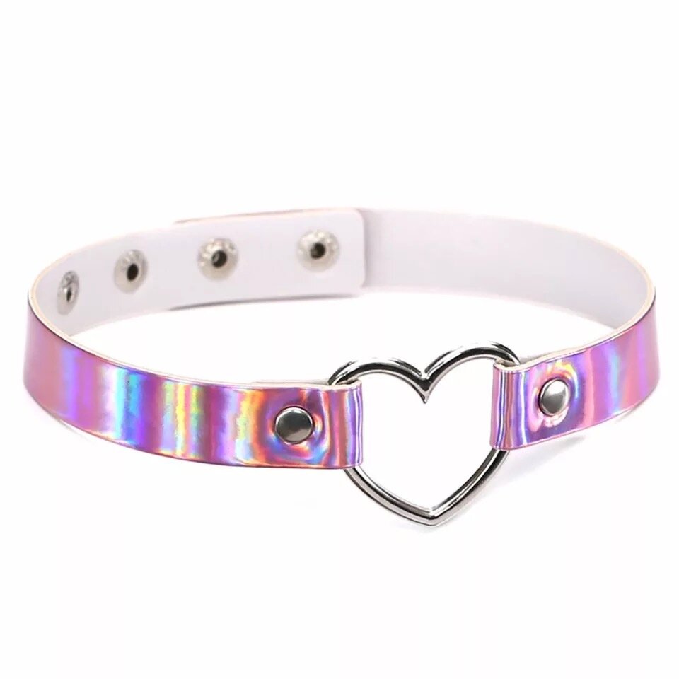 Rosa-holo heart choker