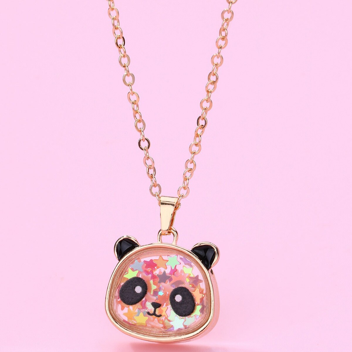 Halsband - Panda med stjärnor i