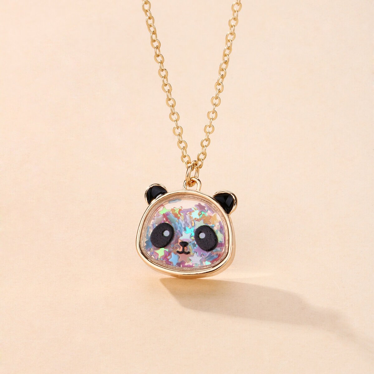 Halsband - Panda med stjärnor i