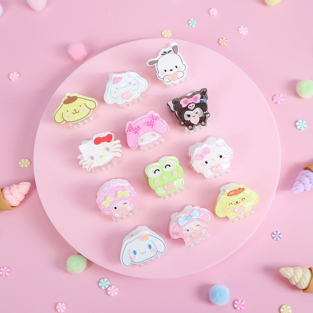 Små Sanrio-klämmor