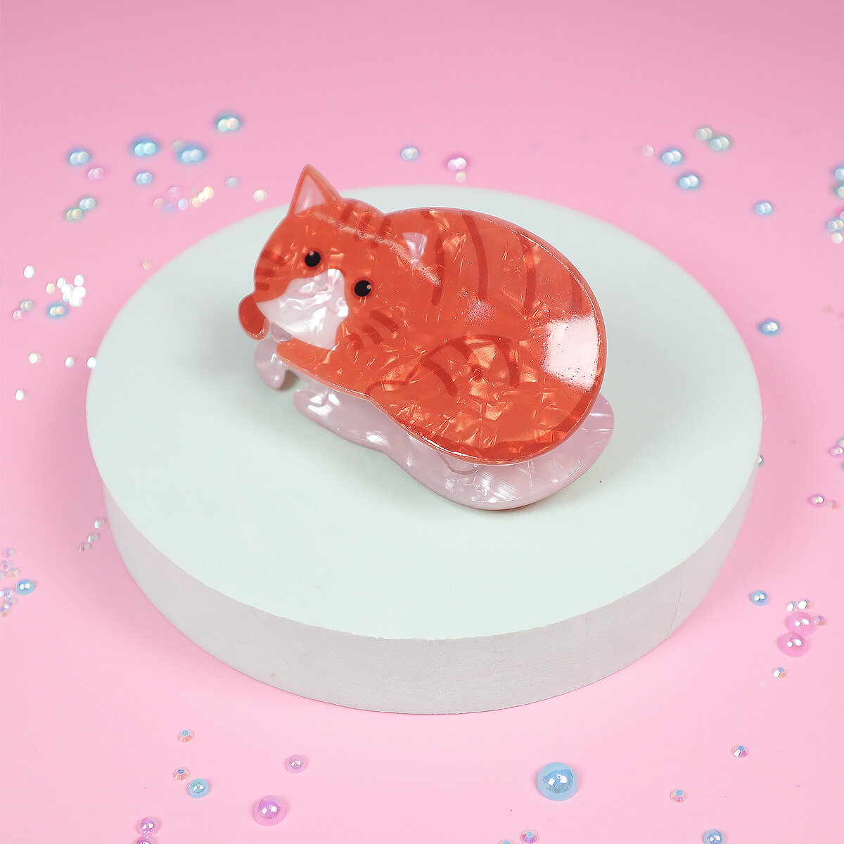 Hårklämma - Orange katt