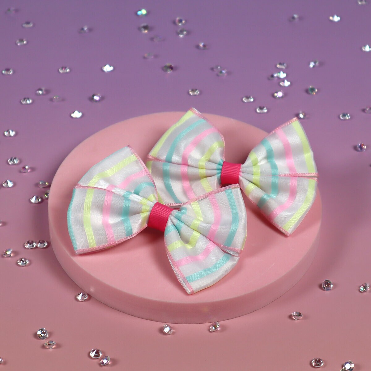 2-Pack pastellrandiga rosetter