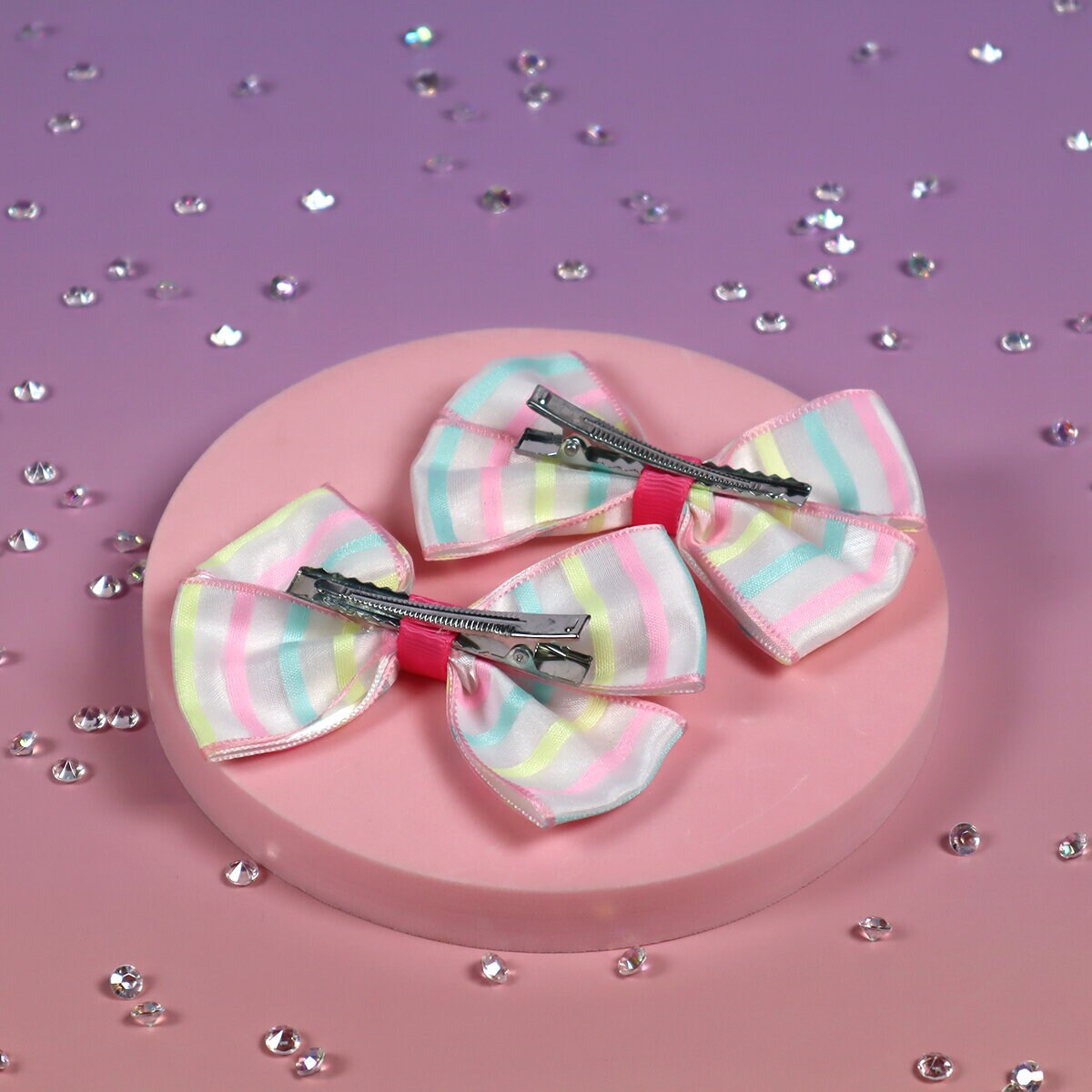 2-Pack pastellrandiga rosetter