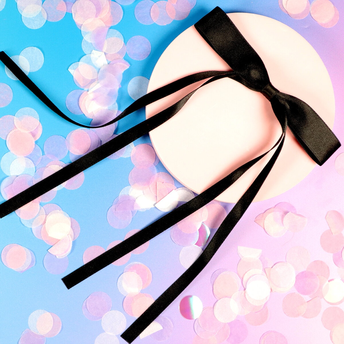 Svart hårrosett - smala band