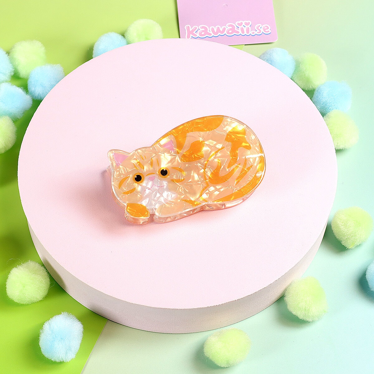 Hårklämma - Ljust orange katt