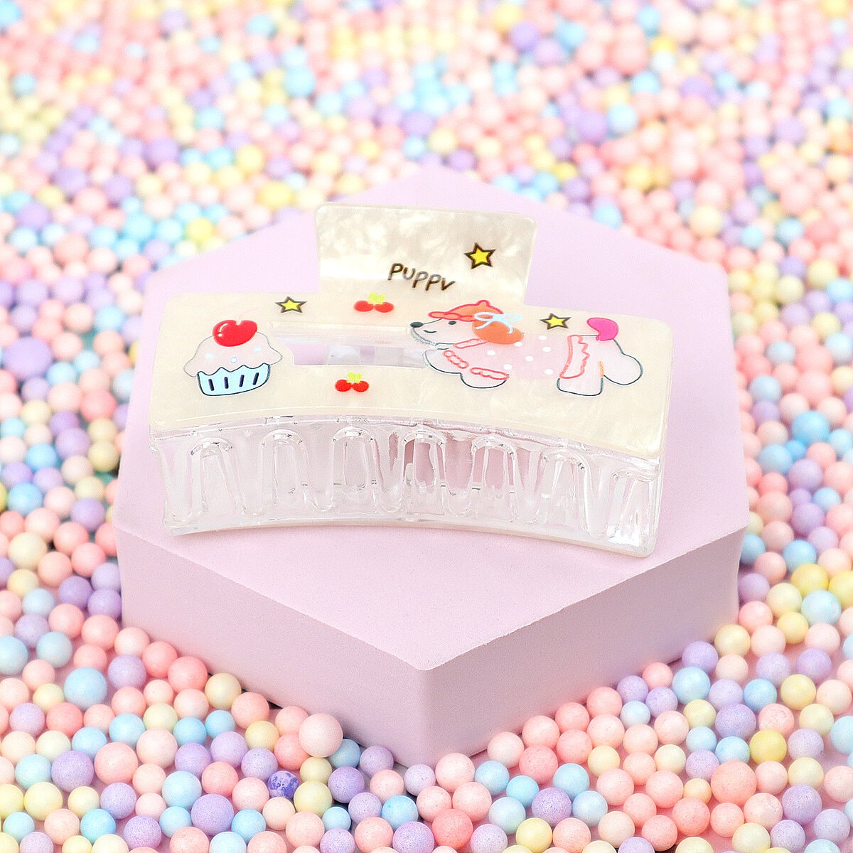 Hårklämma - Puppy Party Cream