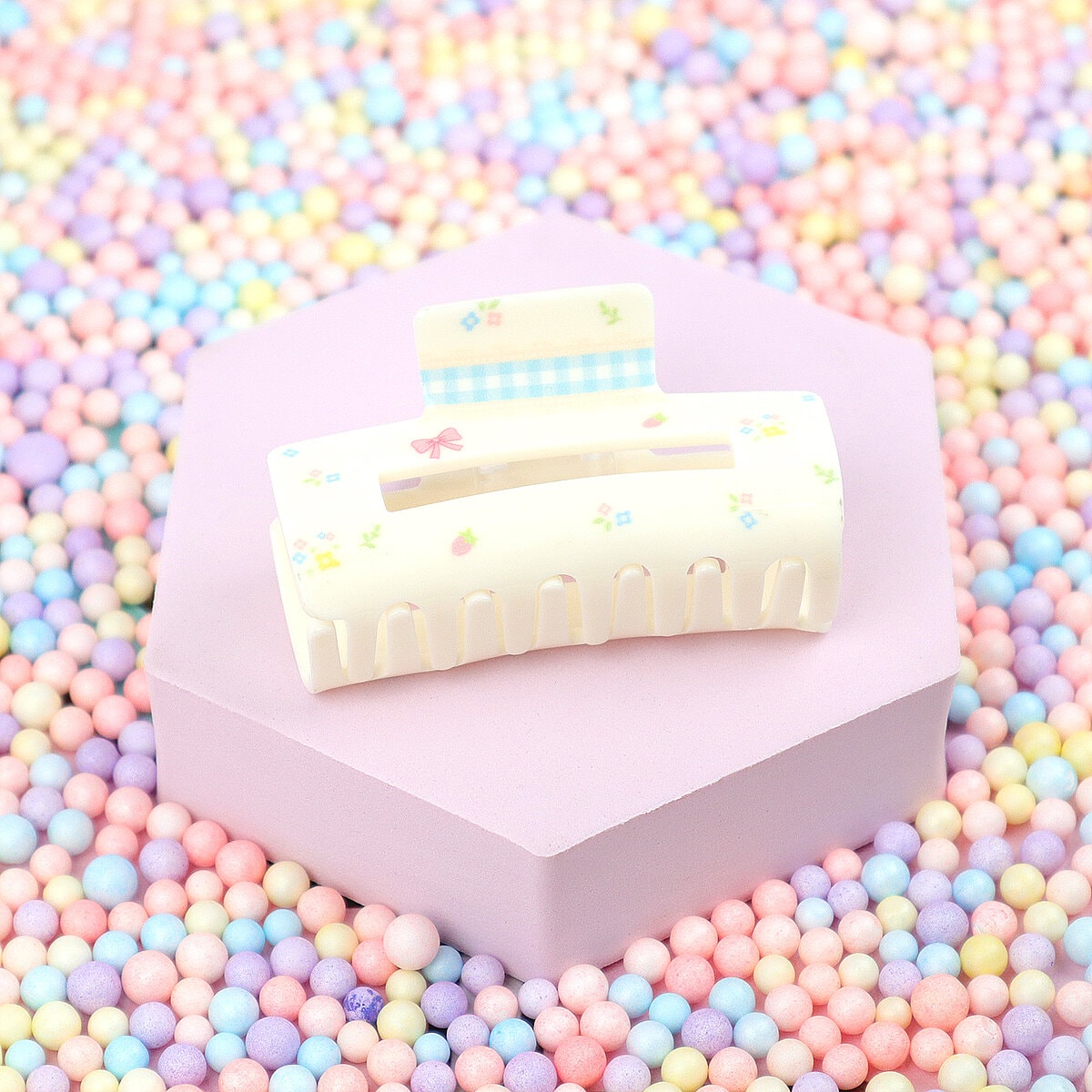 Hårklämma - Gingham Bows Cream