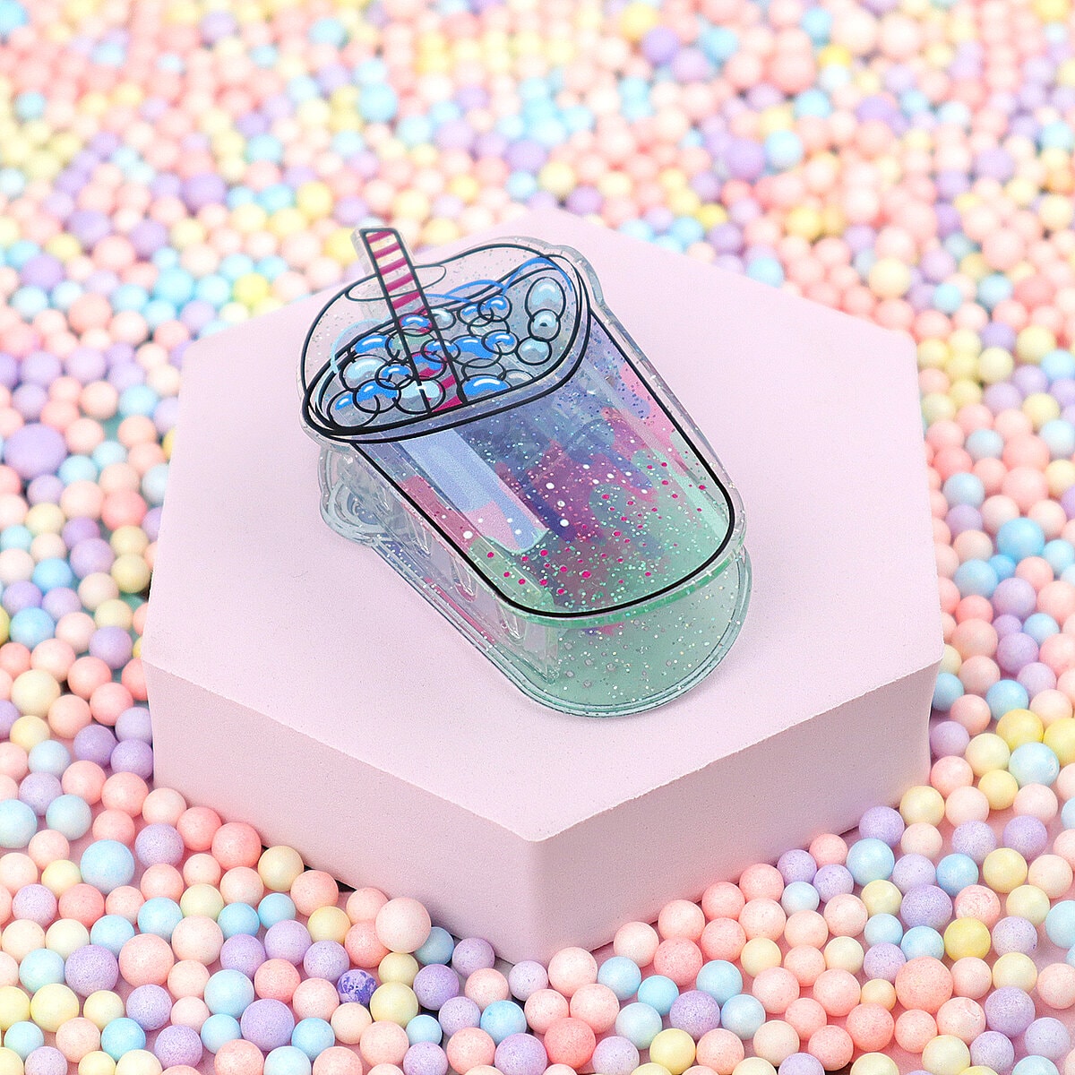 Hårklämma - Glitter Melt Boba Tea