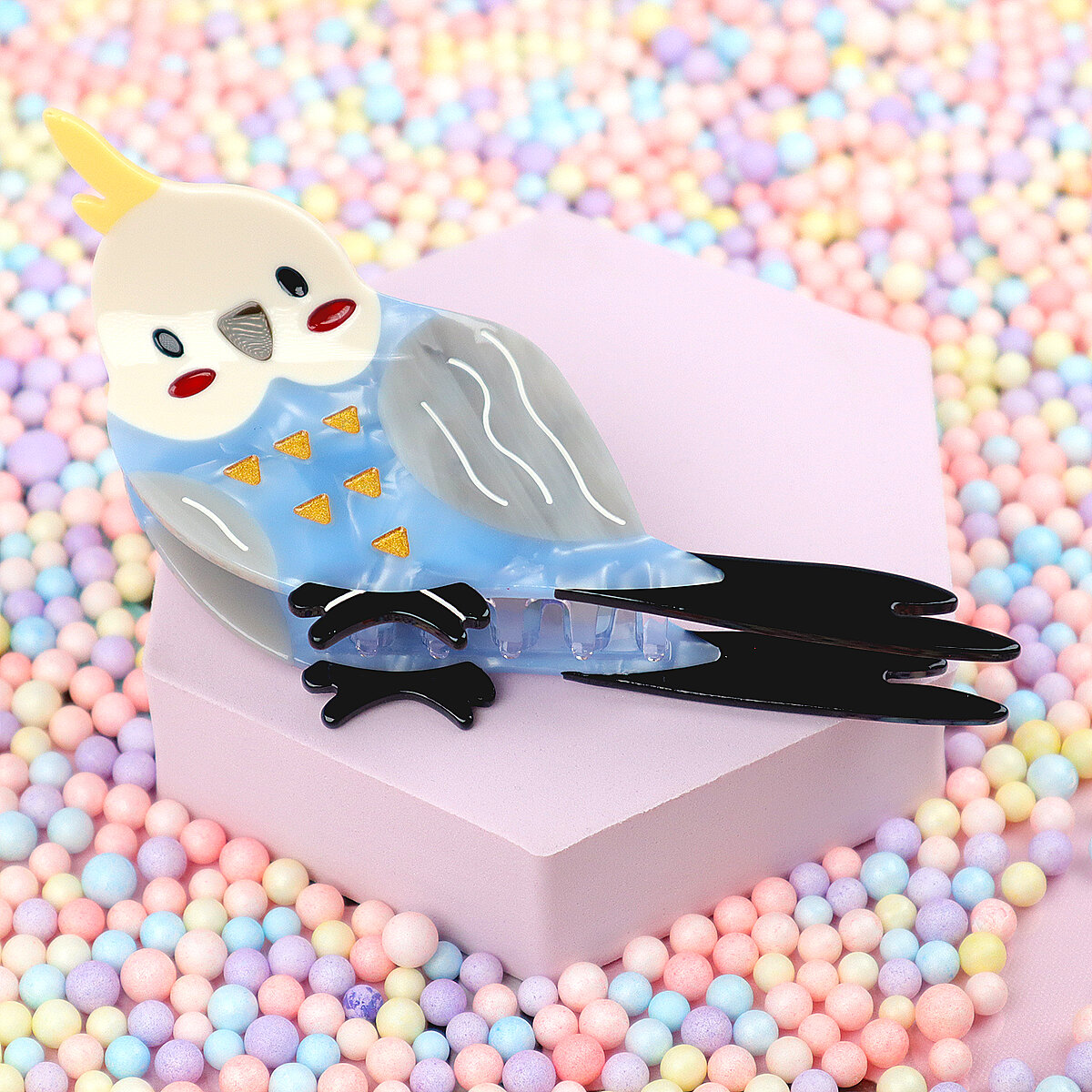 Hårklämma - Blue Cockatiel