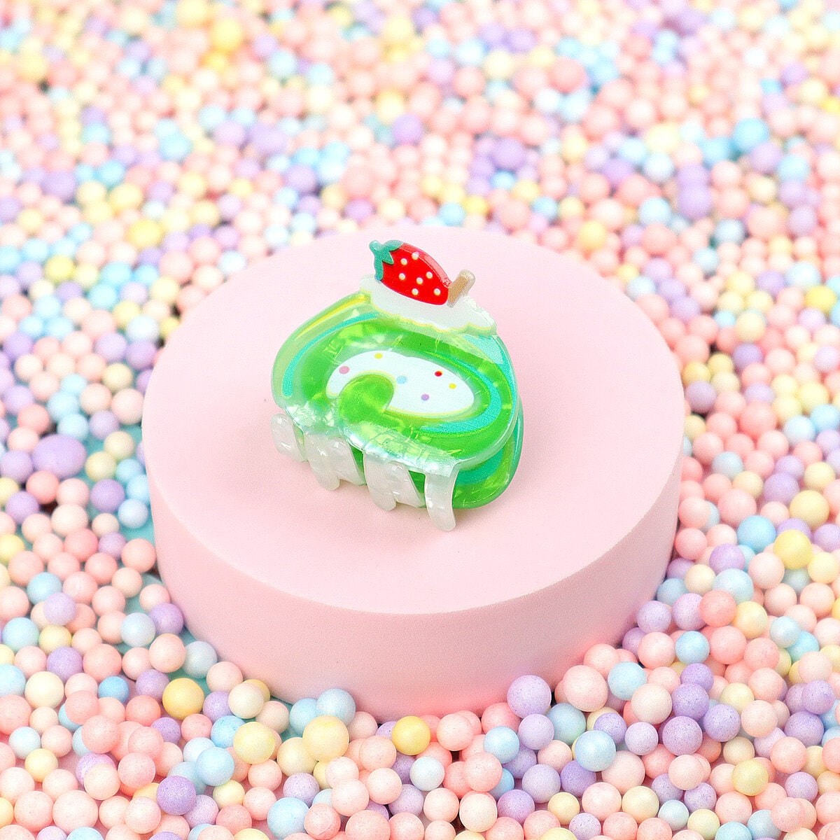 Hårklämma - Green Swiss Roll