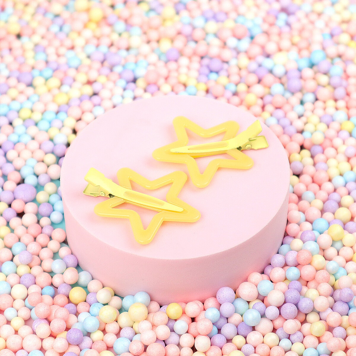 Hårklämmor 2-pack - Dusky Stars Yellow