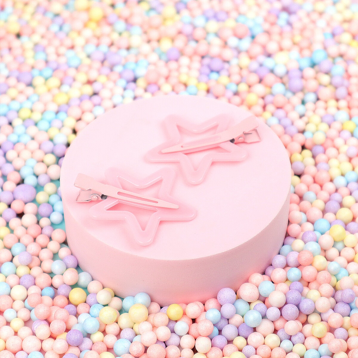Hårklämmor 2-pack - Dusky Stars Pink