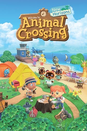 Poster - Animal Crossing, på stranden
