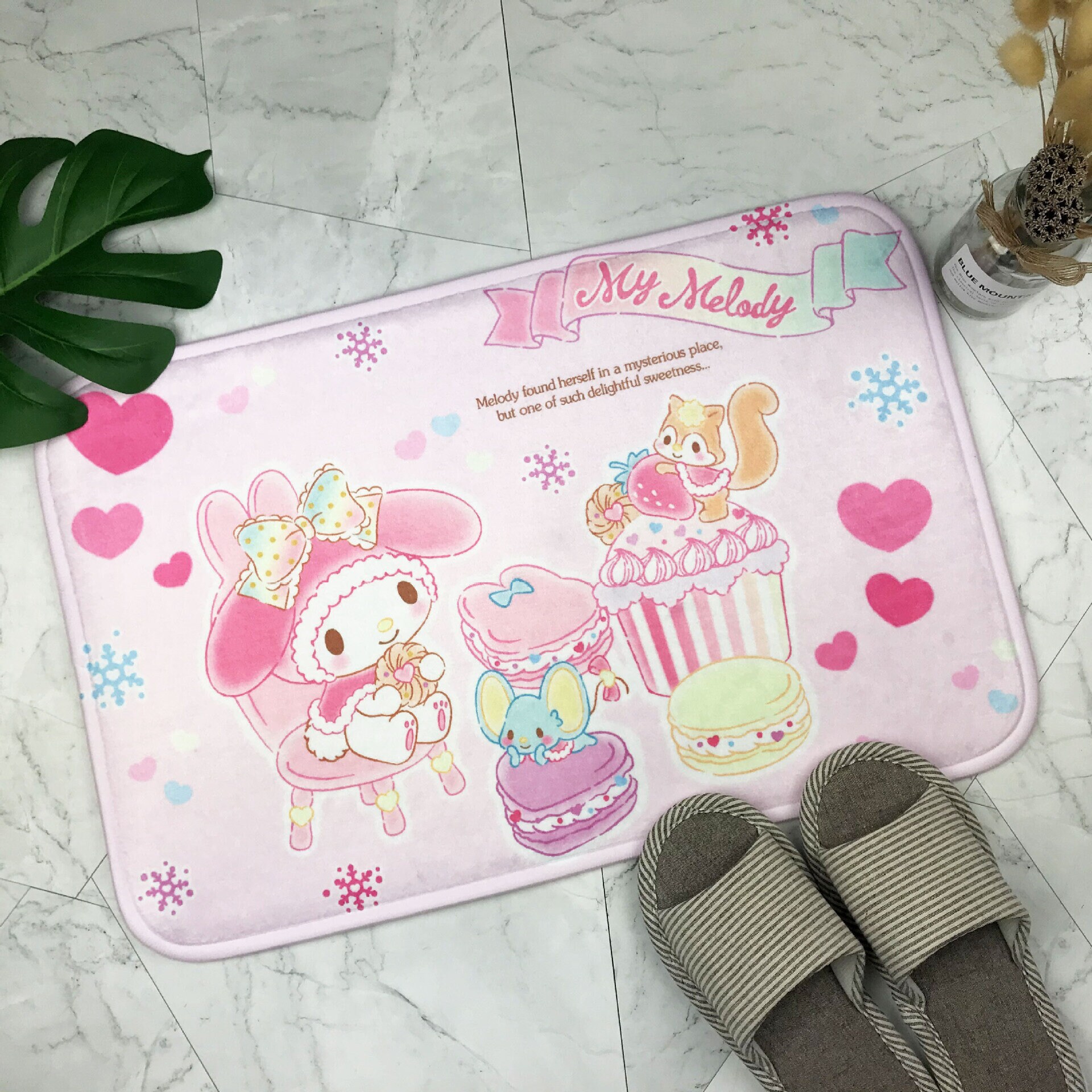 Fluffig fyrkantig matta My Melody, macarons