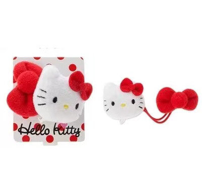 Dubbel plush-tofs Hello Kitty