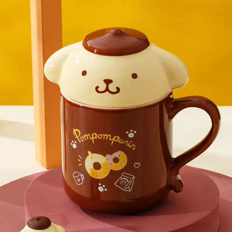Pompom Purin-mugg med porslinslock