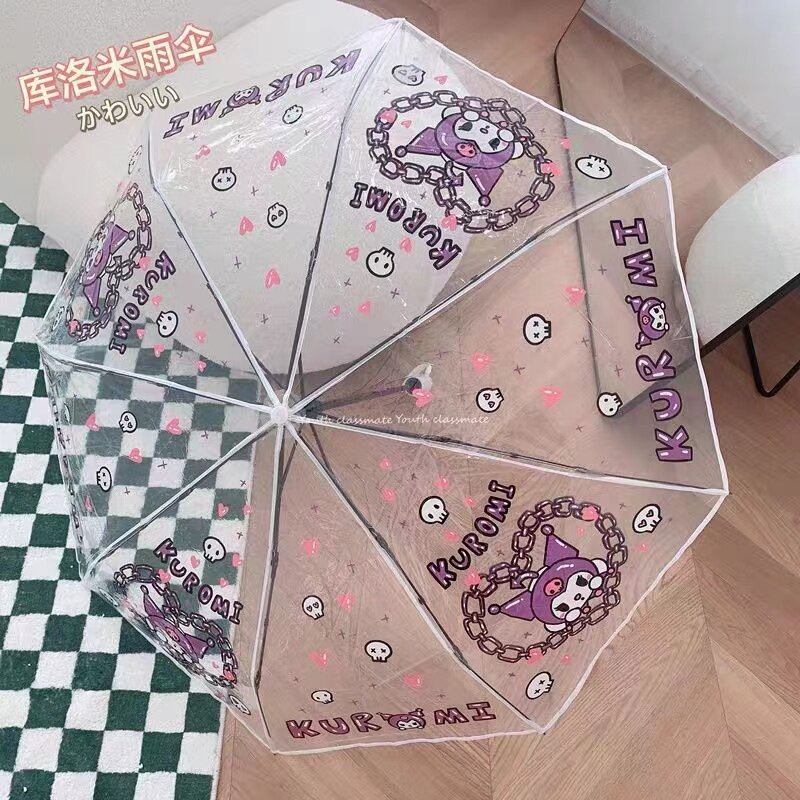 Transparent Kuromi-paraply med kedjor