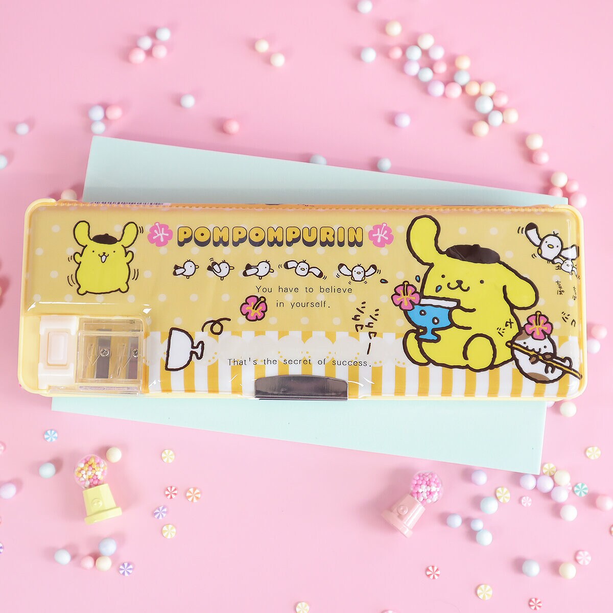 Pompom Purin-pennfodral med pennvässare