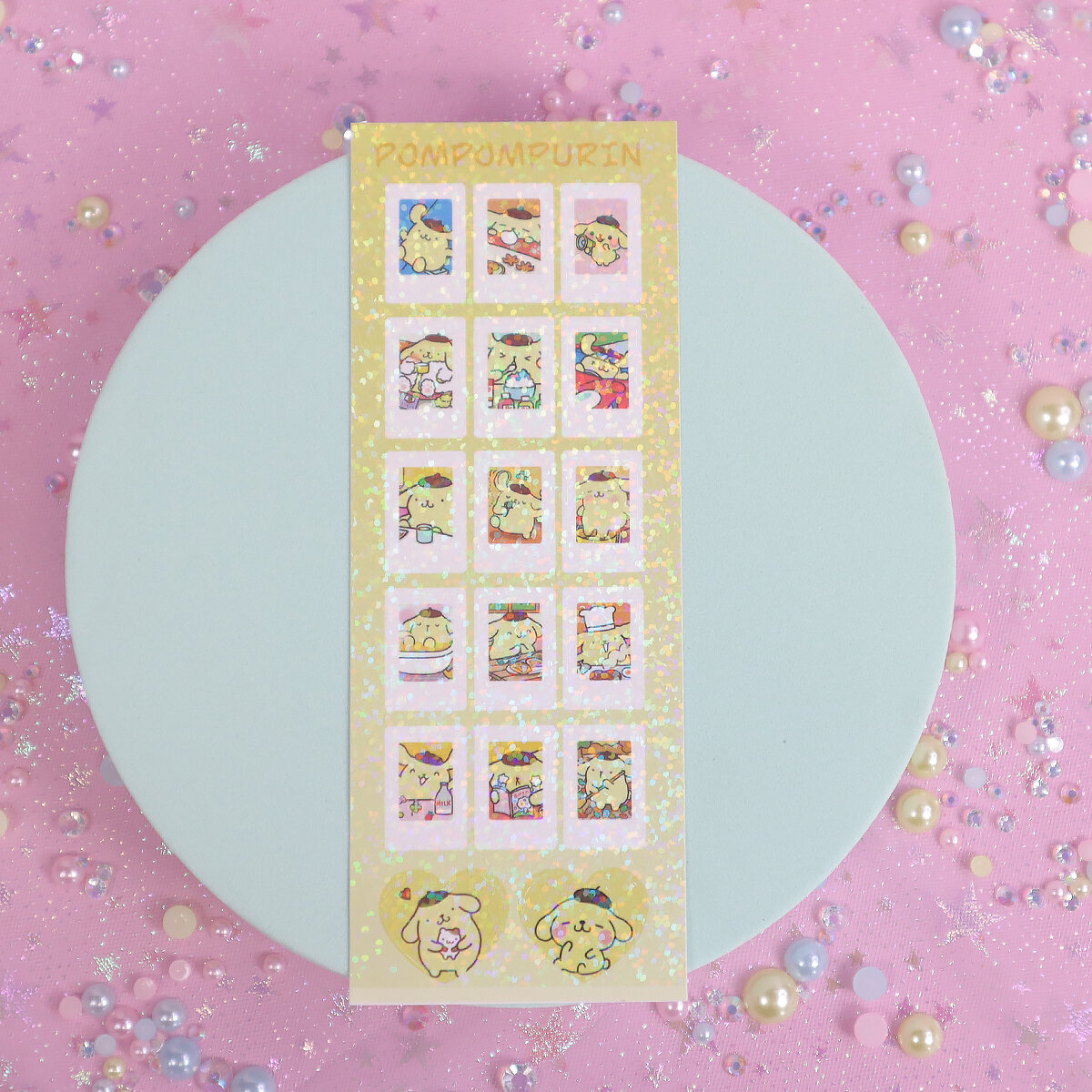 Små glittriga Sanrio-stickers