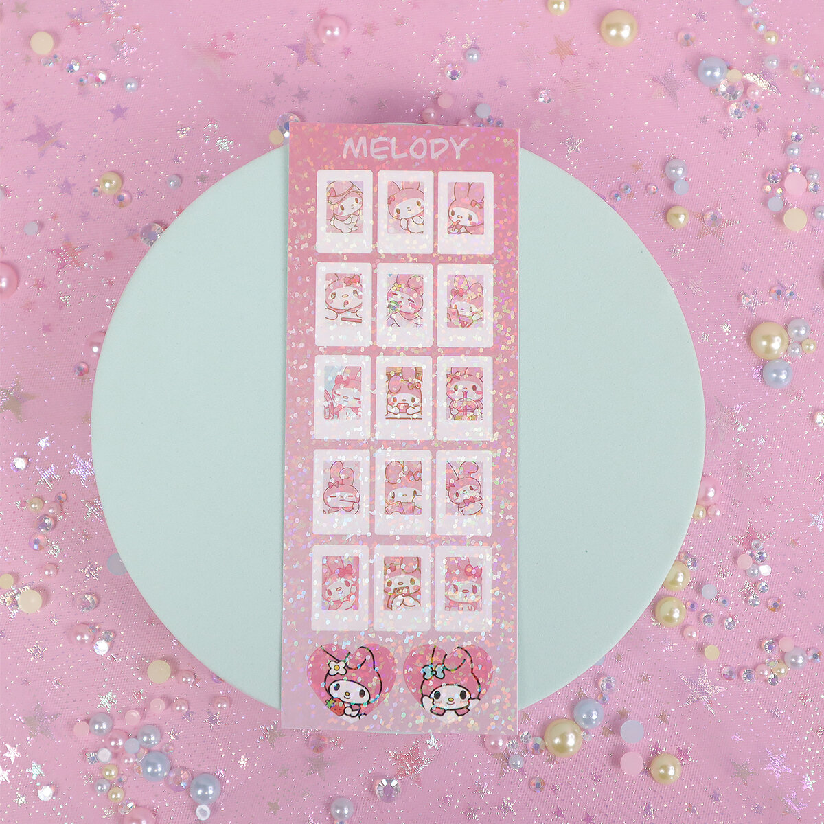Små glittriga Sanrio-stickers