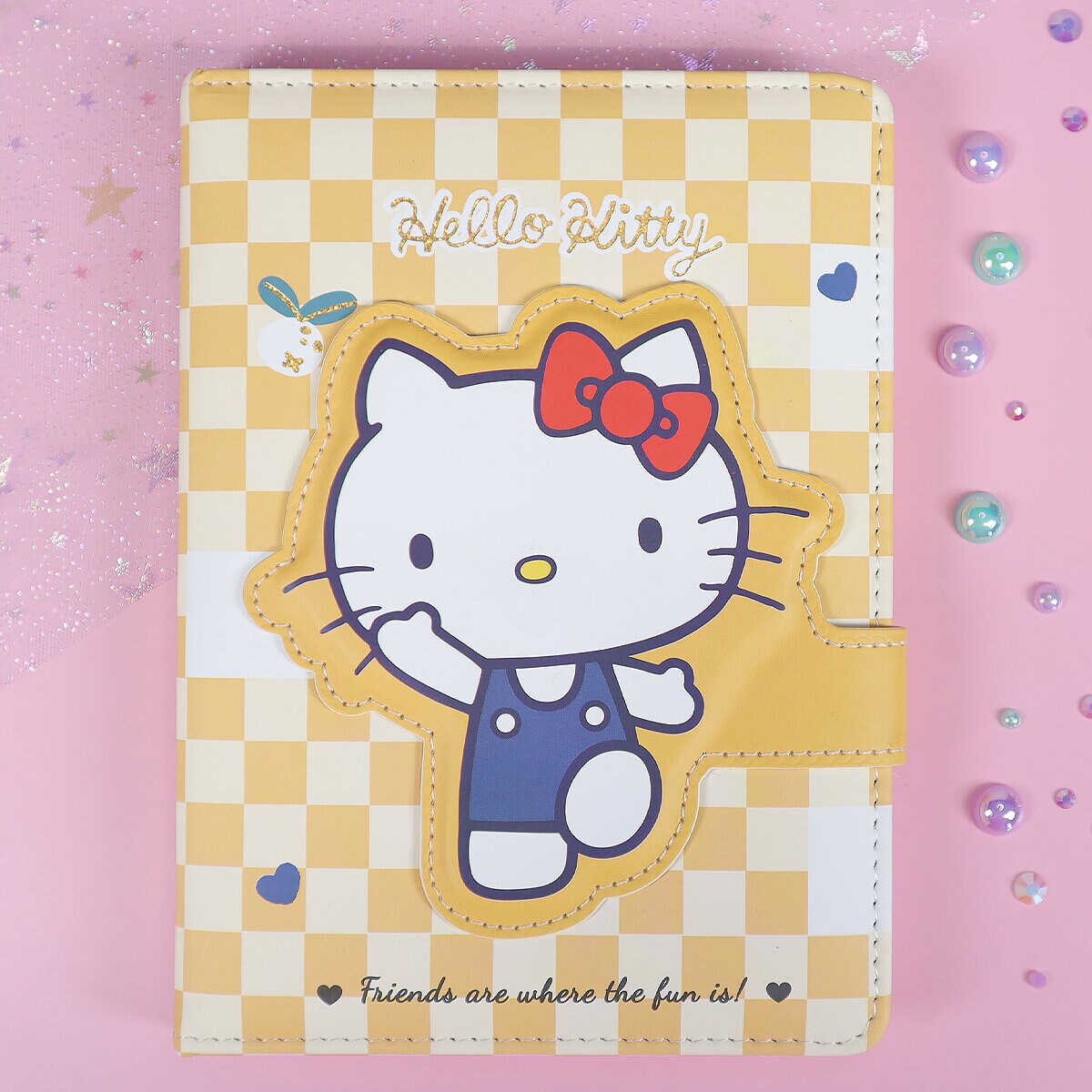 Gul-rutig Hello Kitty-anteckningsbok