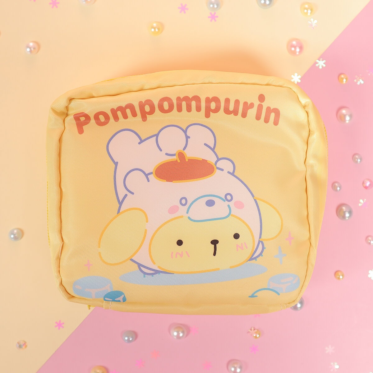 Pompom Purin-björn kvadratisk necessär