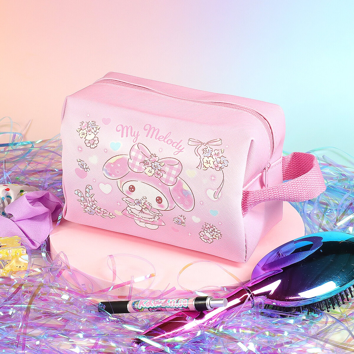 Necessär med handtag - My Melody med blommor