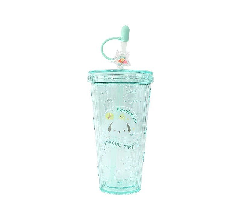 Transparent tumbler med straw topper - Pochacco