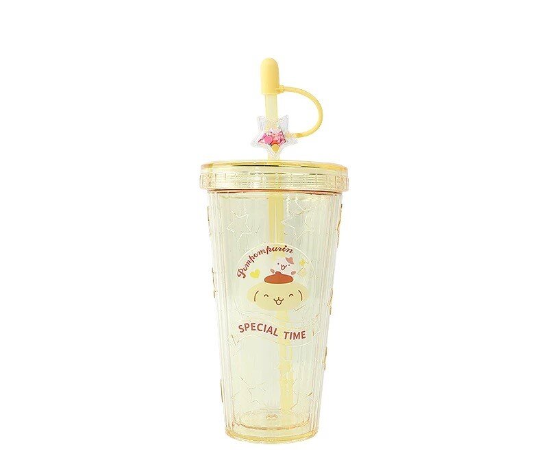 Transparent tumbler med straw topper - Pompompurin
