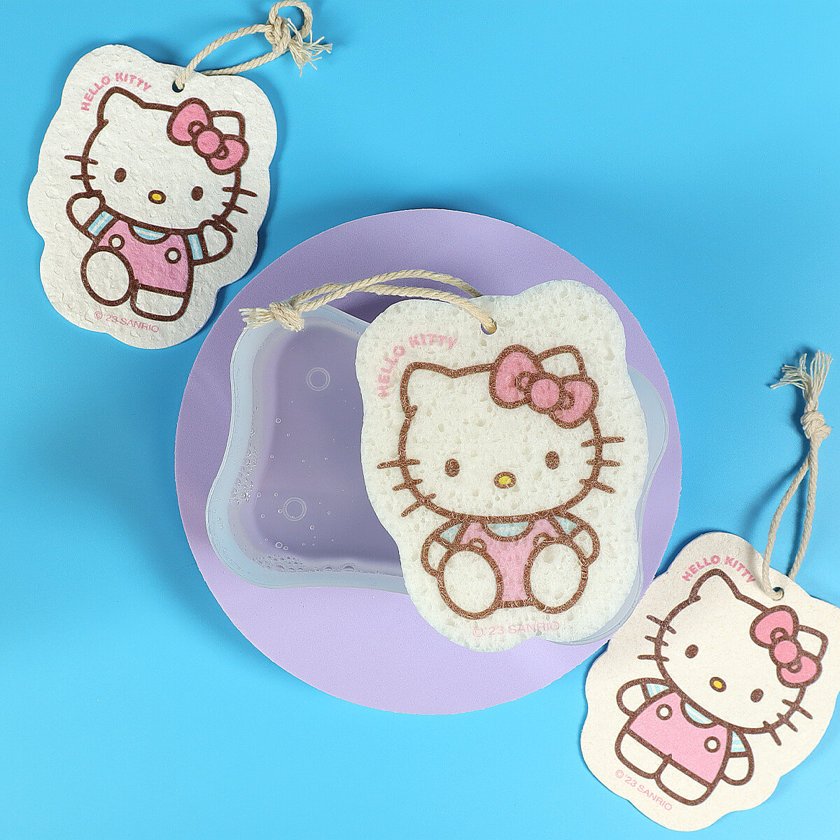3-pack magisk kökssvamp - Hello Kitty