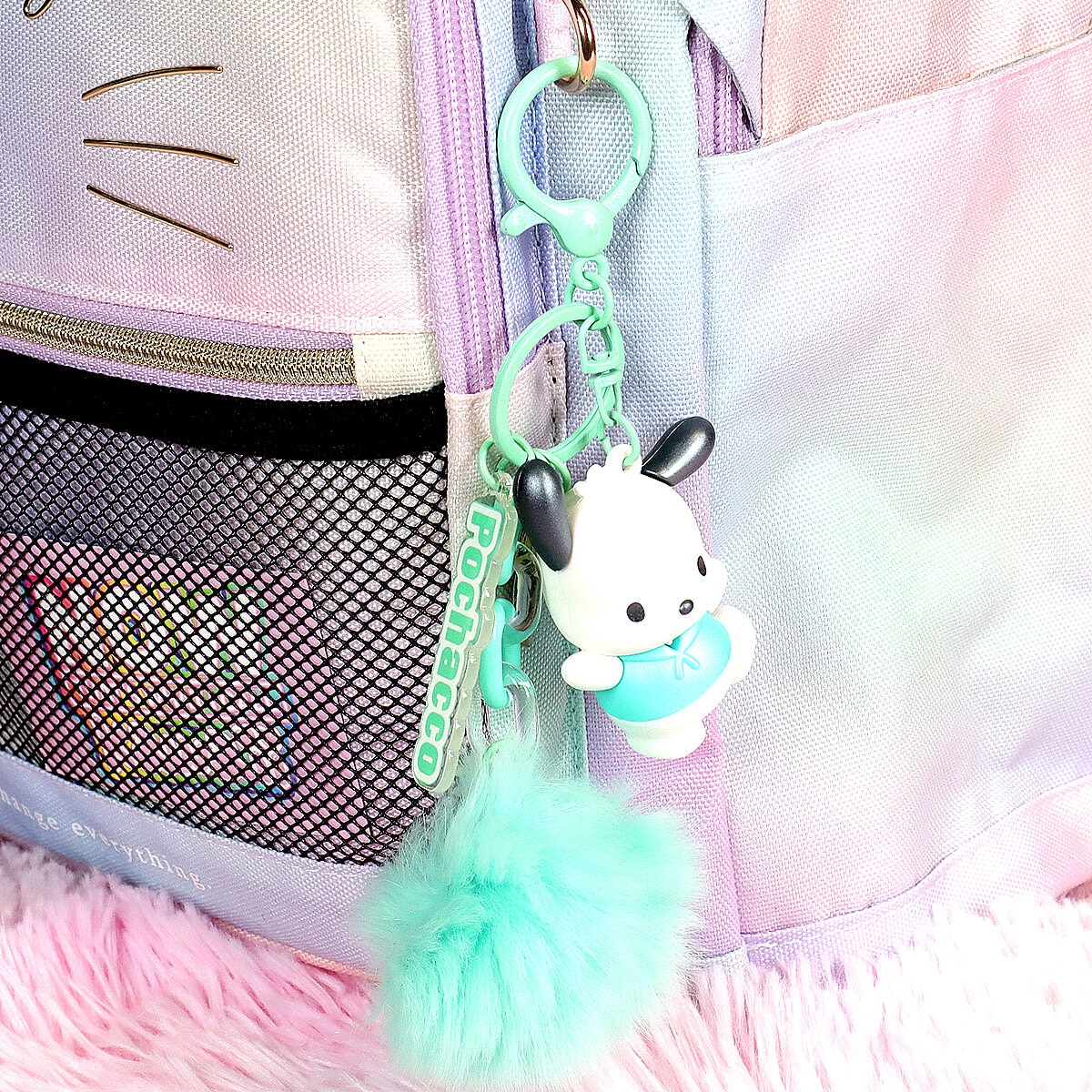Bag charm - Pochacco med Pom Pom