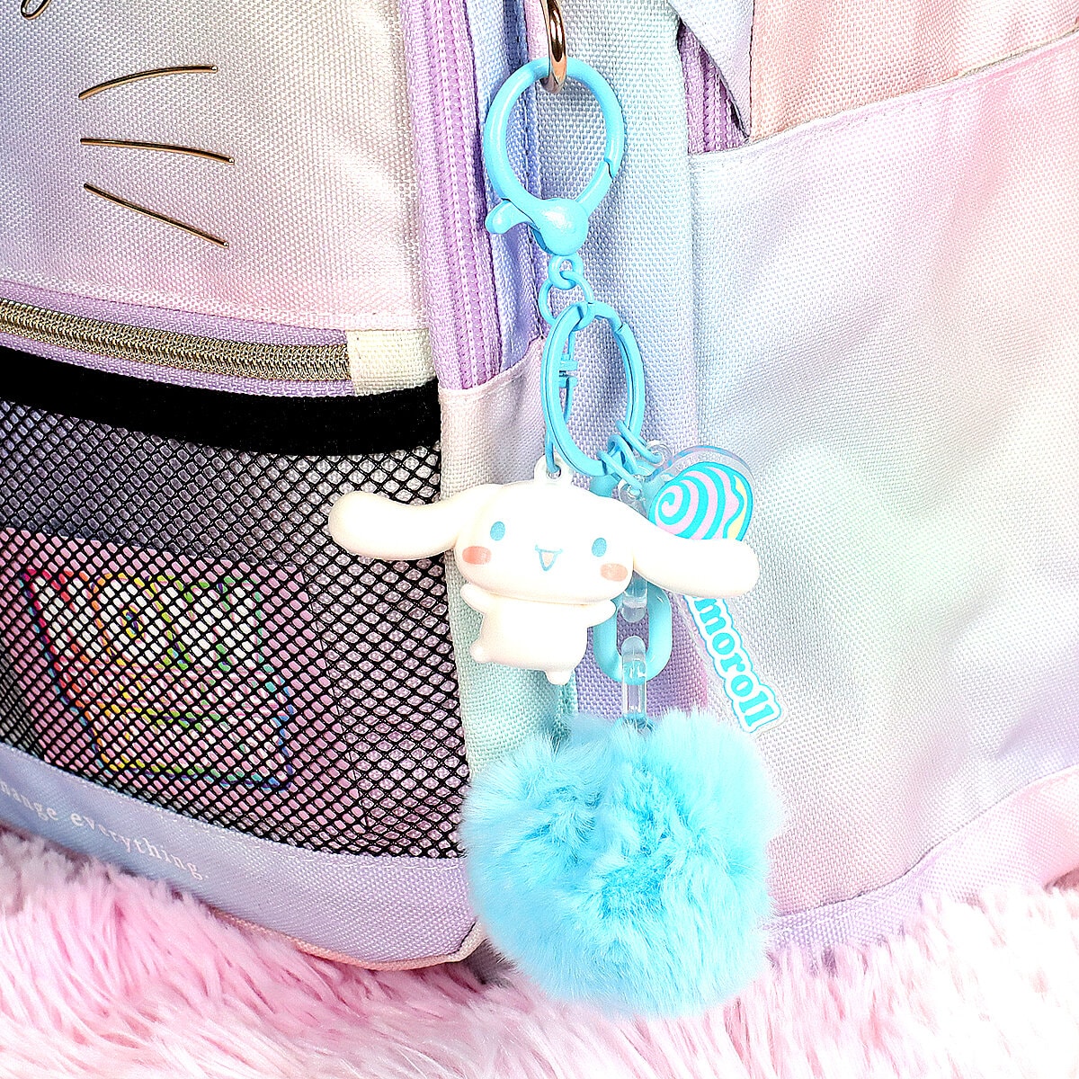 Bag charm - Cinnamoroll med Pom Pom
