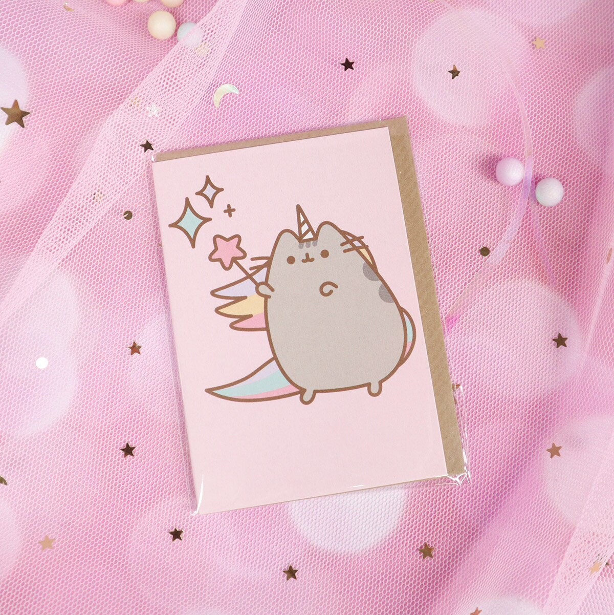 Minikort med kuvert - Pusheenicorn Magic