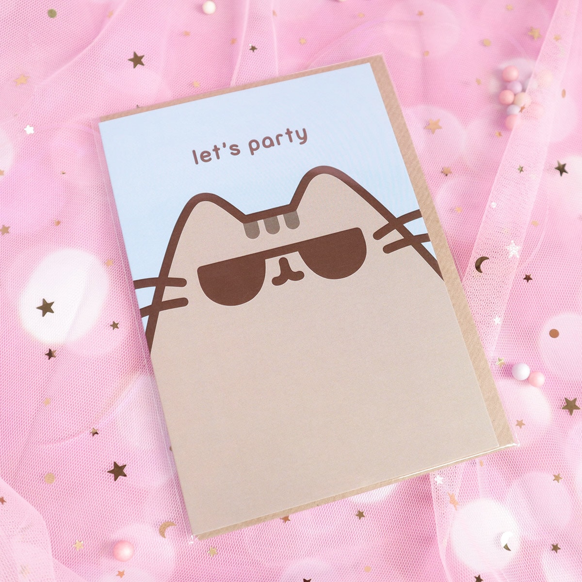 Kort med kuvert - Pusheen, let´s party