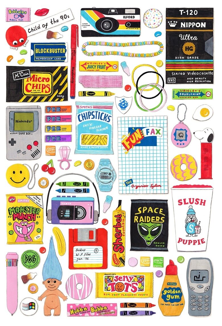 Retro 90s-pussel, 1000 bitar