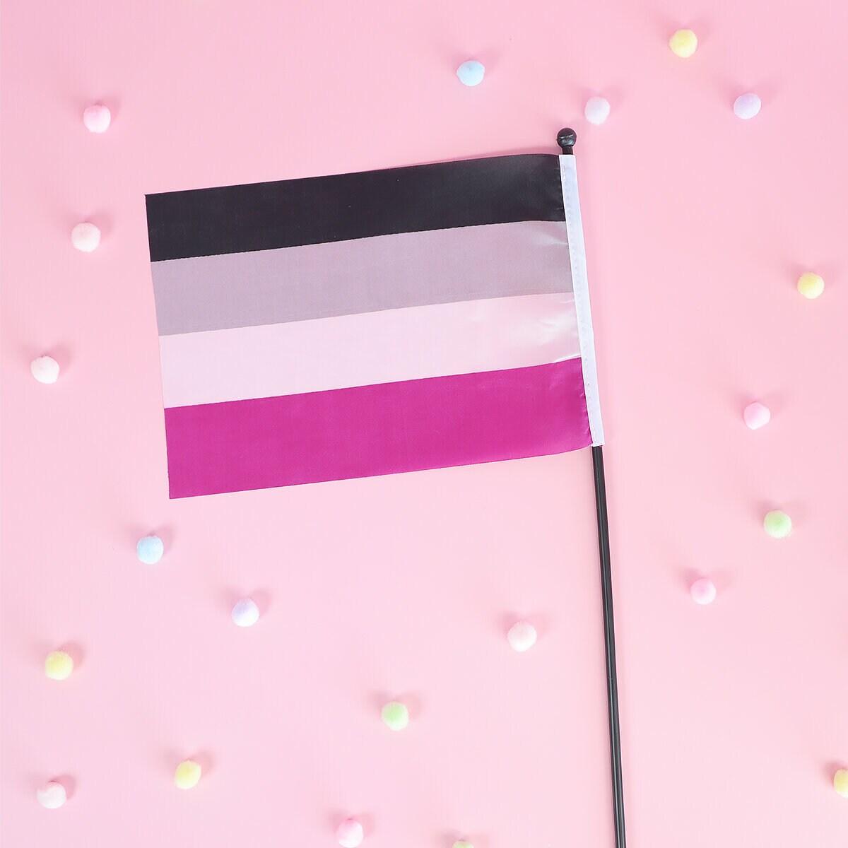 Ace/asexuell-flagga på pinne - small