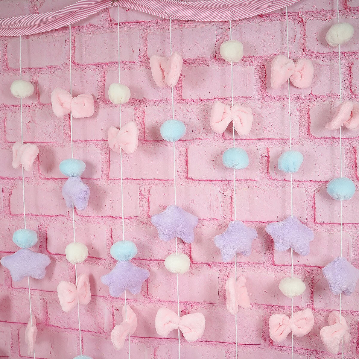 Plushie-draperi Lila Stjärnor & Rosetter