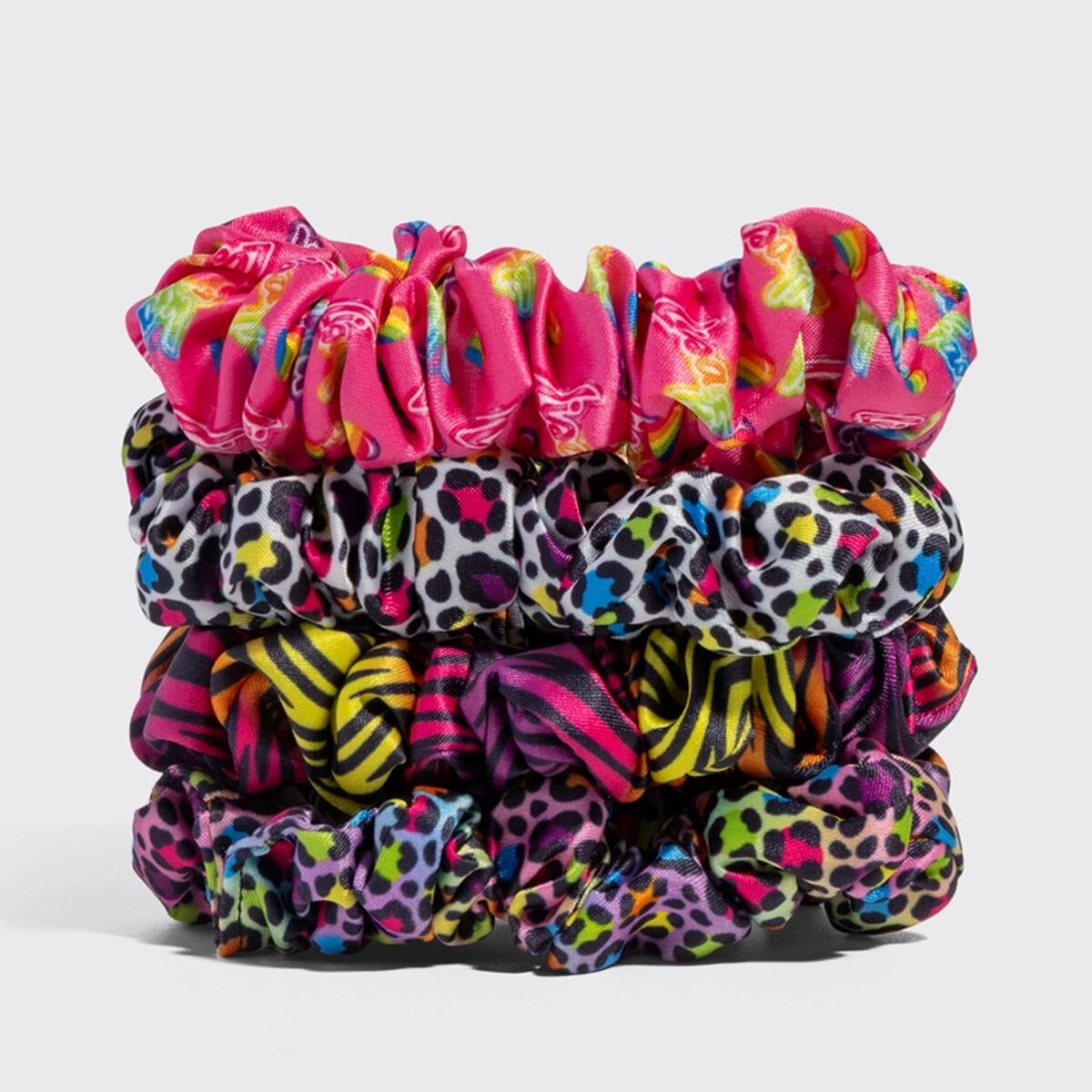 4-pack Scrunchies - Lisa Frank Rainbow Leopard