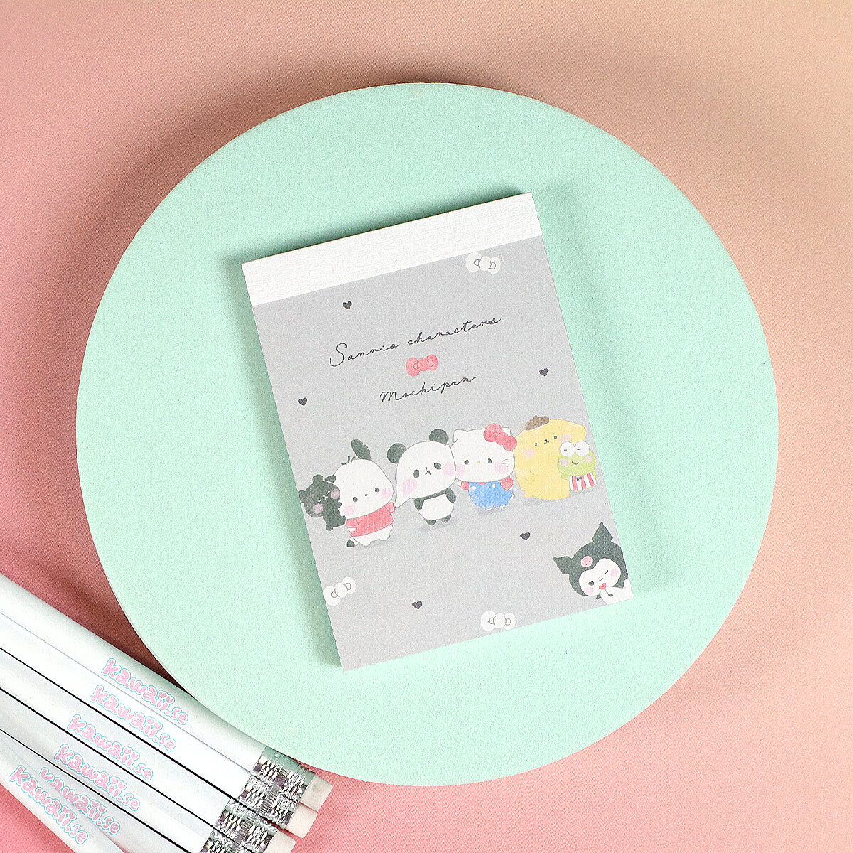 Sanrio x Mochipan grått memoblock