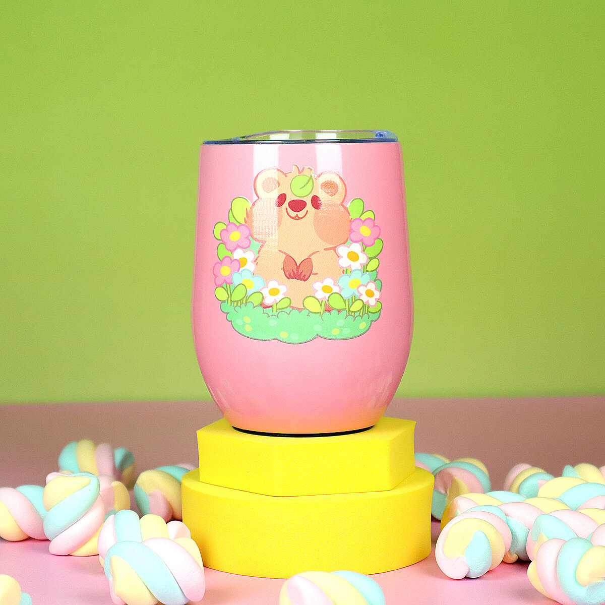 Rosa ståltumbler - Quirky Quokka