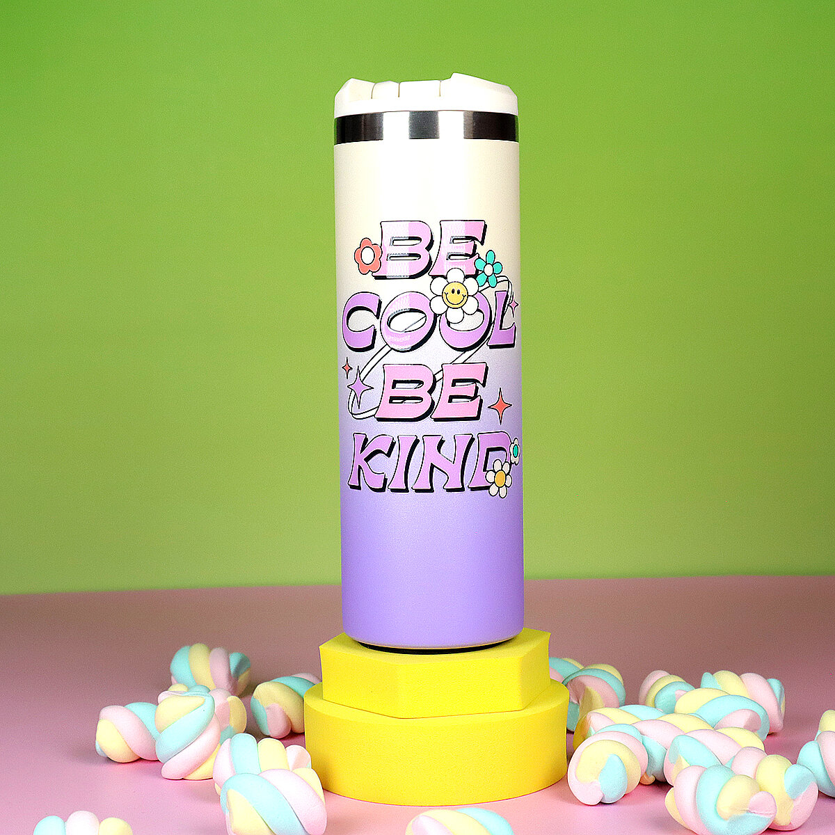 Lilacrème ståltumbler - Be Cool Be Kind