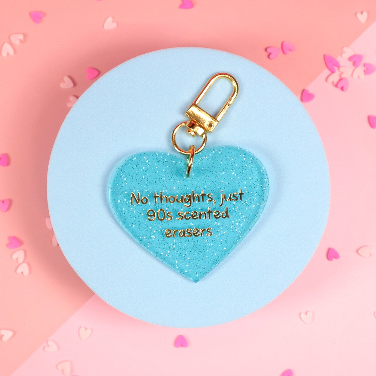 Heart key ring - 90s scented erasers