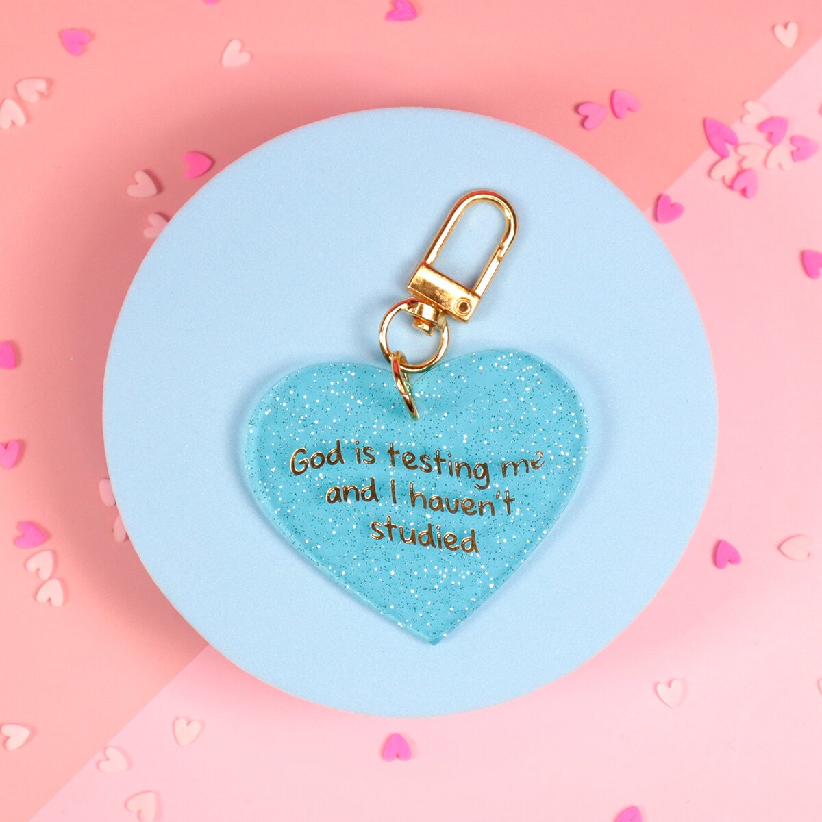 Heart key ring - God is testing me