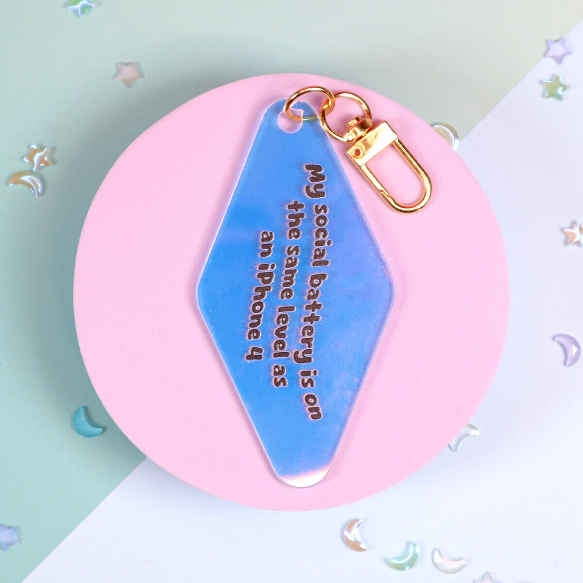 Motel key ring - My social battery